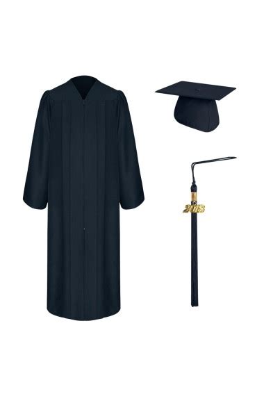Navy Blue Cap And Gown Set High School Graduation Apparel