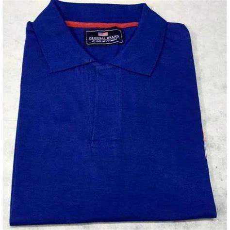 Causal Plain Mens Royal Blue Polo Neck T Shirt At Rs 140piece In