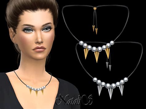 The Sims Resource Natalispearls And Spikes Necklace