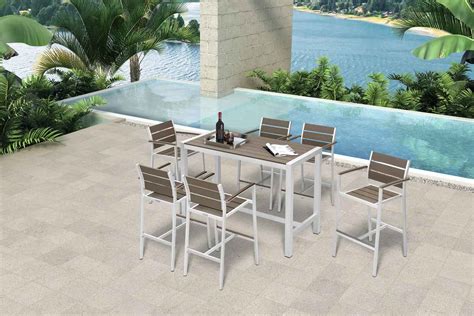 Outdoor High Top Table Bar Height Patio Table And Chairs Leisure Touch Furniture