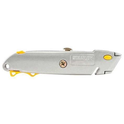 Stanley Quick Change Retractable Blade Metal Utility Knife With Blades