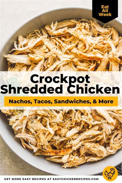 Crockpot Shredded Chicken Breast Easy Chicken Recipes