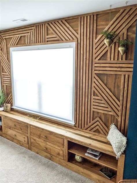 30 Diy Geometric Wood Accent Wall