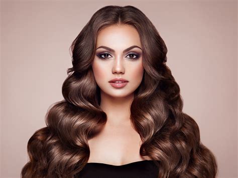 Desktop wallpaper woman model, curly hair, makeup, brunette, hd image ...