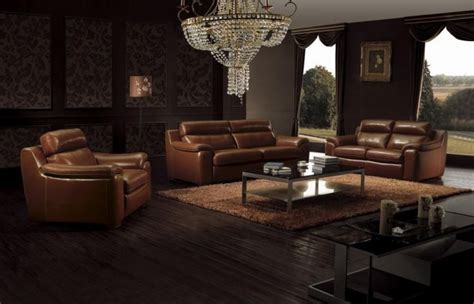 leather sofas  modern living room design
