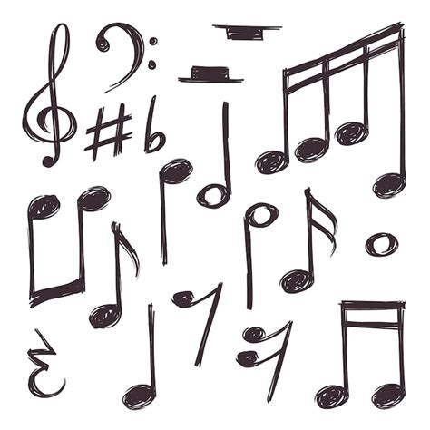 Premium Vector Hand Drawn Music Note Musical Symbols Isolated On