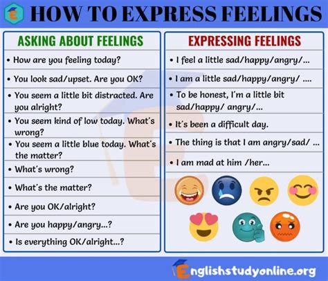 Different Ways Of Expressing Feelings In English English Study Online