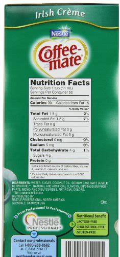 How better to enjoy a cup of coffee than with the flavor of irish cr?me? NESTLE COFFEE-MATE Coffee Creamer, Irish Crème, 0.375oz ...