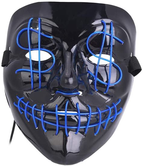 Tbest Skull Glow Mask Quality Plastic Halloween Cosplay Costume