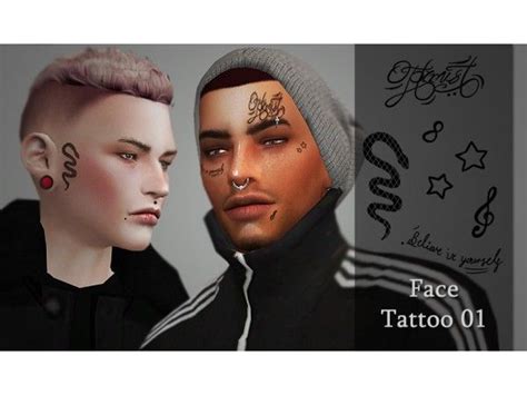 Madison Organik Dangle Sims 4 Face Tattoo