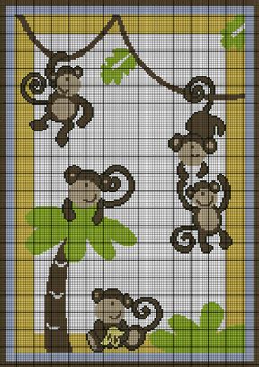 Free cross stitch patterns jungle animals. Baby Monkey Jungle Crochet Pattern