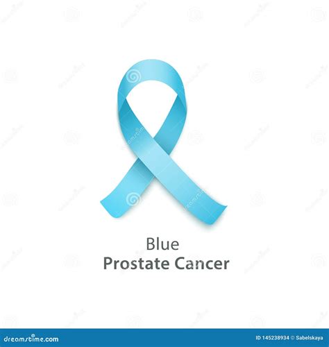 Vector Blue Ribbon Prostate Cancer Awareness Icon Stock Vector