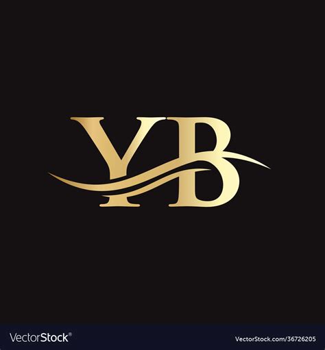 Swoosh Letter Yb Logo Design For Business Vector Image