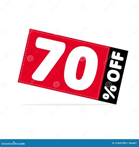 70 Off Discount Simple Sale Vector Illustration Red And Black Tag