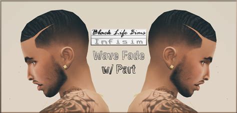 Sims 4 Wave Fade With Part Sims4 Sims 4 Black Hair