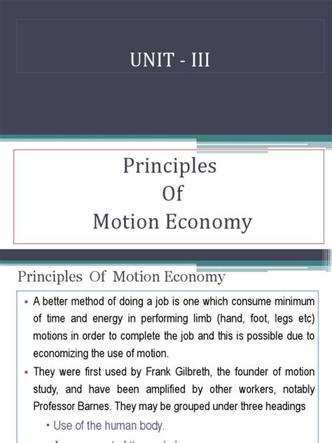 Unit Iii Principles Of Motion Economy Pdf Measurement Nature