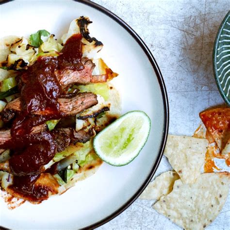 Skirt Steak Fajitas With Grilled Cabbage And Scallions