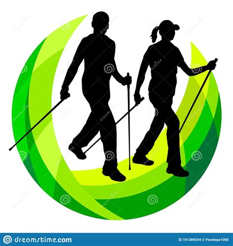 Nordic Walking Logo In Vector Quality Stock Vector Illustration Of