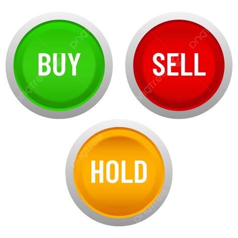 Buy Sell Hold Button In Green Red And Yellow Colors Buy Button Sell