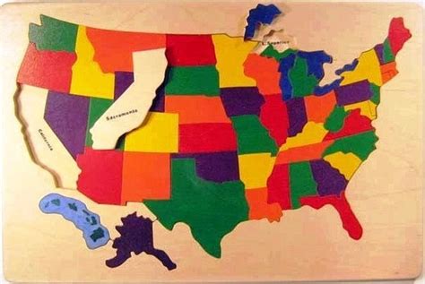 Wooden Puzzle Of The Usa A Classic Toy With States And
