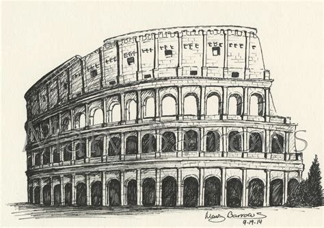 How To Draw The Colosseum Printable Step By Step Draw