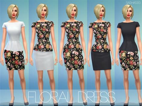 The Sims Resource Floral Dress By Sashas93 • Sims 4 Downloads