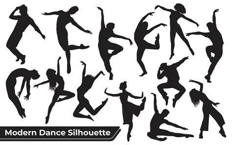 Collection Of Woman Modern Dance Silhouettes In Different Poses 4637229