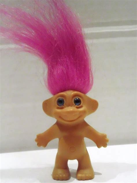 Vintage Troll Doll Figure Hot Pink Hair By Dtinajero On Etsy