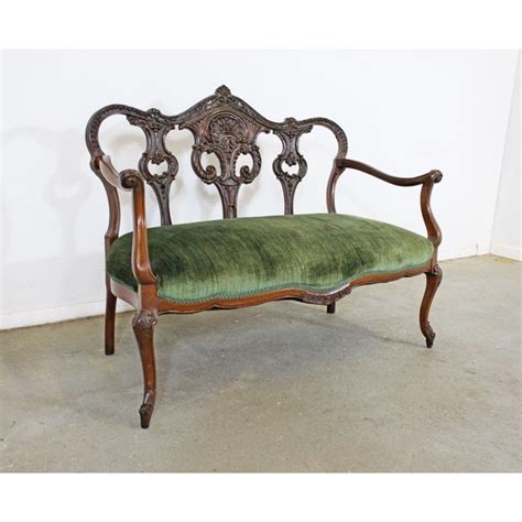 Antique French Carved Wood Settee Bench Circa Late 1800s Chairish