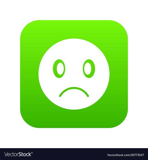 Sad Emoticon Digital Green Royalty Free Vector Image