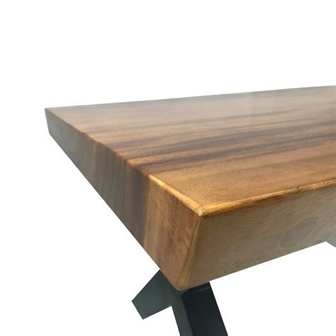 Buy café, bar & restaurant furniture online at low prices. Solid Suar Wood Metal Legs Dining Table Rustic Style