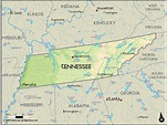 Geographical Map of Tennessee and Tennessee Geographical Maps