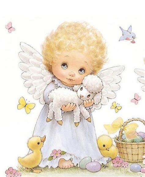 Baby Angel W Lamb Cute Printables Pinterest Angel