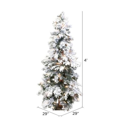 The Holiday Aisle Flocked Alpine 4 Spruce Trees White