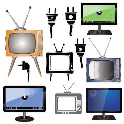 Conjunto De Símbolo Moderno Completo De Tv Vetor PNG Cheio Moderno