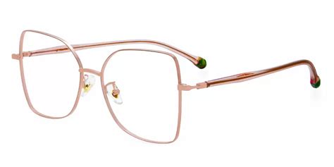 Yc 52028 Square Pink Eyeglasses Frames Leoptique