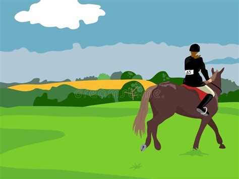 Horse Riding Stock Vector Illustration Of Landscape Active 57636
