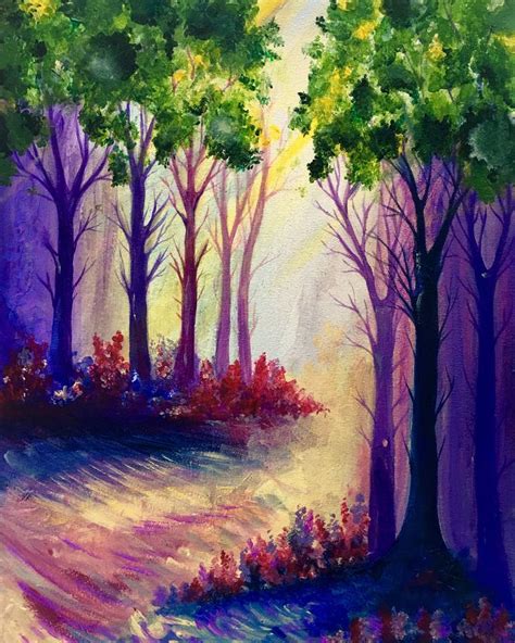 Magical Forest Painting By Violetta Baltach Saatchi Art