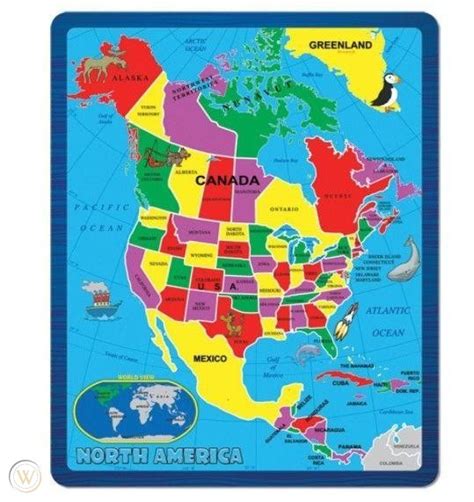 Usa Puzzle Map Of United States America Kids Learning Borders Toddlers
