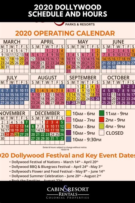 2020 Dollywood Schedule And Hours