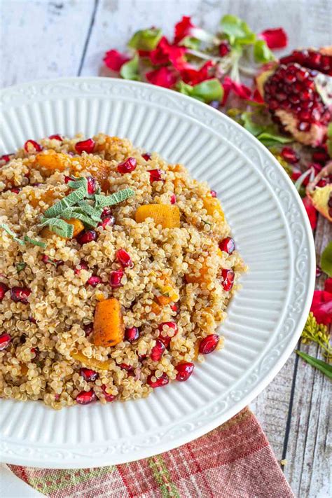 Roasted Butternut Squash Quinoa With Pomegranate Enjoy Hot Or Cold