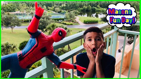 Mason Plays Hide And Seek With Spider Man Pretend Play With Masons Fun