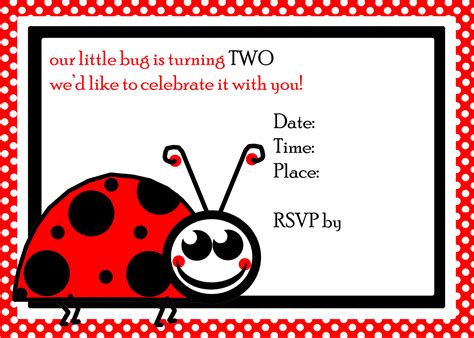 Ladybug 2nd Birthday Invite Free Stock Photo Public Domain Pictures