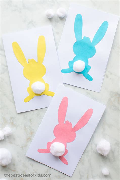 These pretty easter cards are easy to make with kids and are perfect for giving to friends and family this spring! Easter Bunny Card - The Best Ideas for Kids