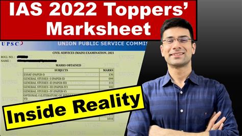 Upsc Ias Toppers 2022 Marksheets Inside Reality Gaurav Kaushal