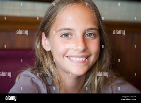 Portrait Of A 10 Year Old Girl Smiling Stock Photo Alamy