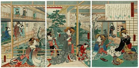 Utagawa Kunisada Ii 1823 90 Yoshiwara Pleasure Quarters Bushu