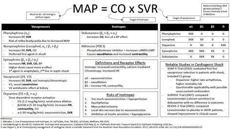 Vasopressor Drug Chart