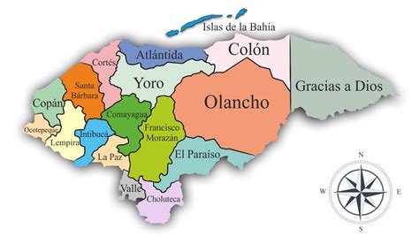El Mapa Nacional De Honduras Republica De Honduras Honduras Mapa
