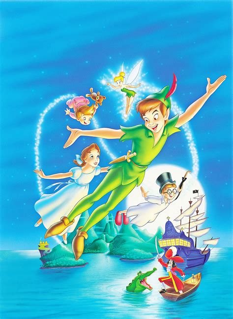 Walt Disney Kartun Peter Pan Dan Tinkerbell Desktop Hd Wallpaper Latar